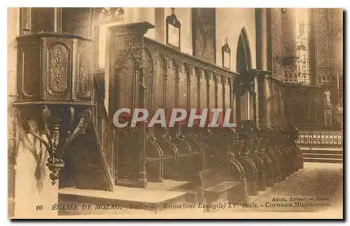 Cartes postales Eglise de Mozac Stalles des Moines Cote Evangile Curieuses misericordes