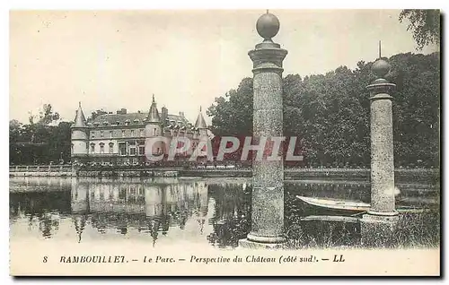 Ansichtskarte AK Rambouillet Le Parc Perspective du Chateau cote sud