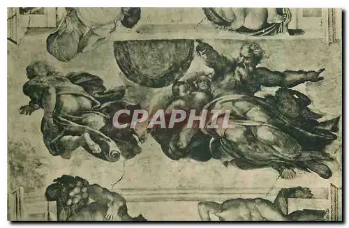 Cartes postales Citta del Vaticano Cappelle Sistina Michelangelo Dieu cree le Soleil et la Lune