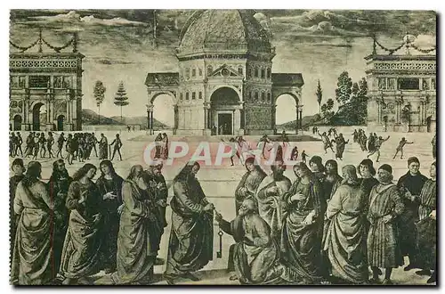 Cartes postales Citta del Vaticano Cappelle Sistina Perugino La remise des clefs a Saint Pierre