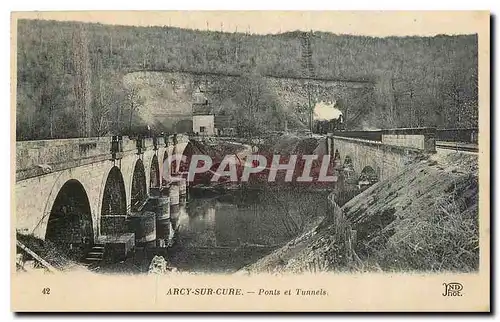 Cartes postales Arcy sur Cure Ponts et Tunnels Train