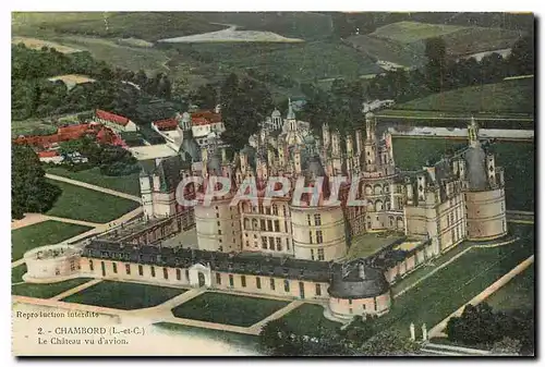 Cartes postales Chambord L et C Le Chateau vu d'avion