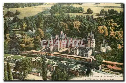 Cartes postales Les Grands Chateaux des Bords de la Loire Usse Le Chateau vu d'avion