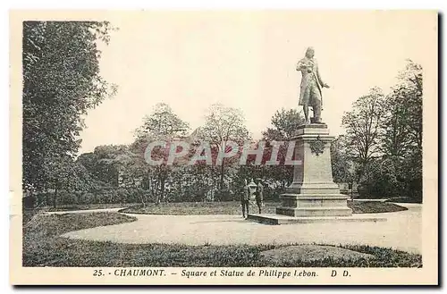 Cartes postales Chaumont square et statue de Philippe Lebon