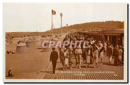 Ansichtskarte AK Deauville La Plage Fleurie Le chemin de planches la plage