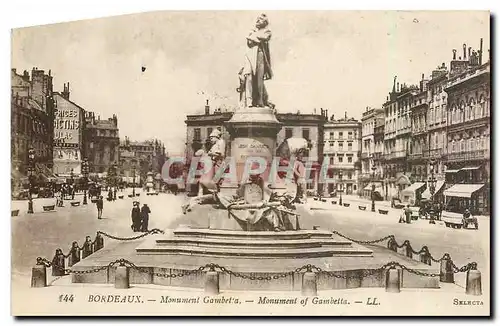 Cartes postales Bordeaux Monument Gambetta