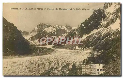 Cartes postales Chamonix La Mer de Glace et l''Hotel de Montanvert