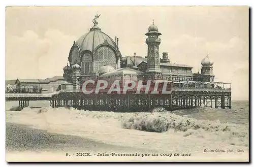 Cartes postales Nice Jetee Promenade par un coup de mer