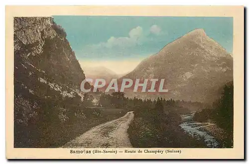 Ansichtskarte AK Samoens Hte Savoie Route de Champery Suisse