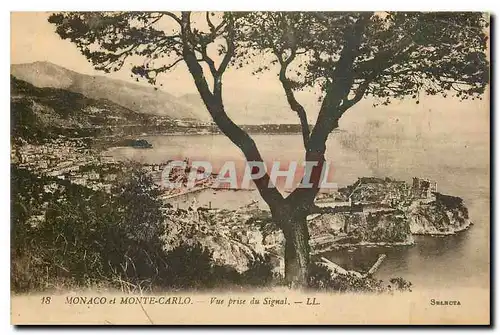 Cartes postales Monaco et Monte Carlo Vue prise du Signal