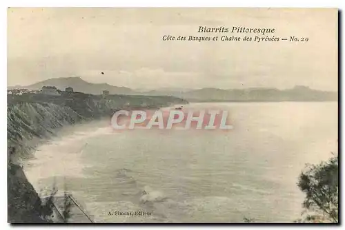 Cartes postales Biarritz pittoresques Cote des Basques et Chaine des Pyrenees