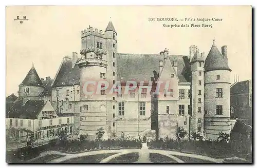 Cartes postales Bourges Palais Jacques Coeur Vue prise de la Place Berry
