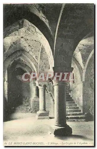 Ansichtskarte AK Le Mont Saint Michel l'Abbaye La Crypte de l'Aquilon