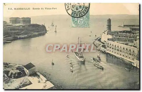 Cartes postales Marseille Entree de Vieux Port Bateaux