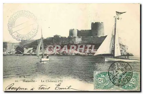 Cartes postales Marseille Le Chateau d'If Bateaux