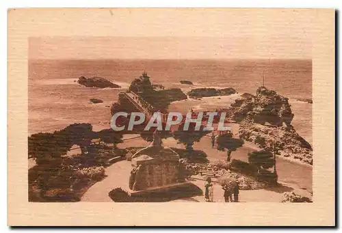 Cartes postales Biarritz l'Esplanade et le Rocher de la vierge