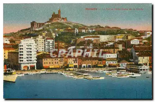 Cartes postales Marseille Le port et Notre Dame de la Garde