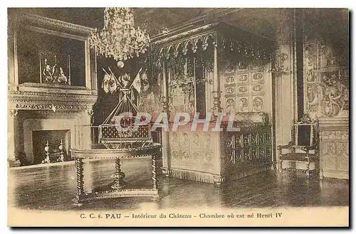 Cartes postales Pau Interieur du Chateau Chambre ou est ne Henri IV