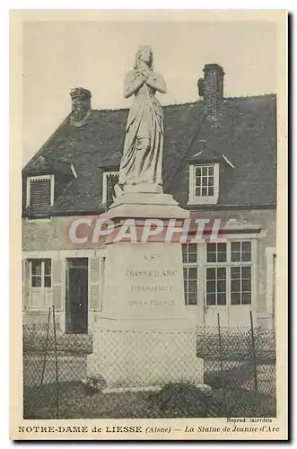 Ansichtskarte AK Notre Dame de Liesse Aisne La Statue de Jeanne d'Arc