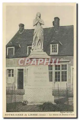 Cartes postales Notre Dame de Liesse Aisne La Statue de Jeanne d'Arc