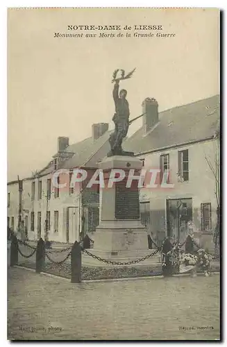 Ansichtskarte AK Notre Dame de Liesse Moument aux Morts de la Grande Guerre