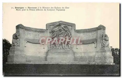 Cartes postales Bourges Monument a la Memoire des Enfants du Cher Mort piur la France