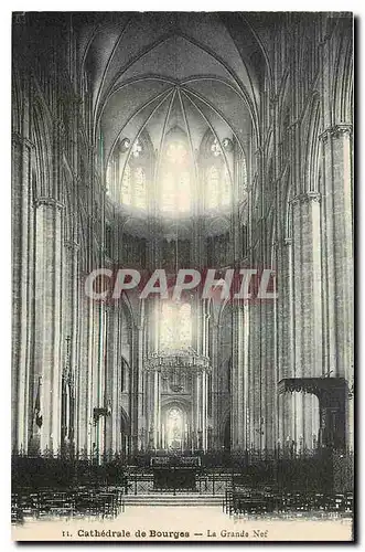 Cartes postales Cathedrale de Bourges La Grande Nef
