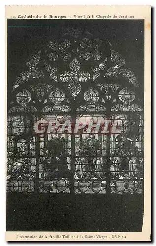 Cartes postales Cathedrale de Bourges Vitrail de la Chapelle de Ste Anne