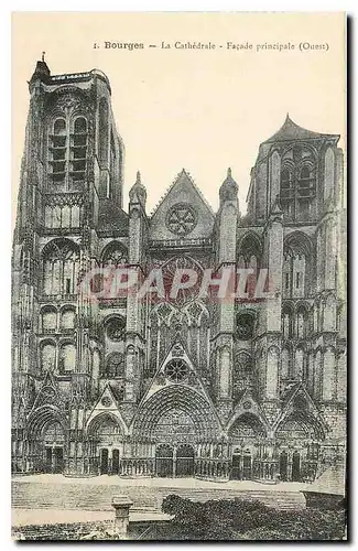 Cartes postales Bourges La Cathedrale Facade principale Ouest