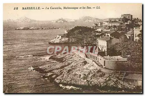 Ansichtskarte AK Marseille La Corniche Malmousque et les Iles