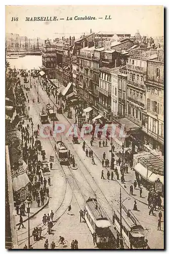 Cartes postales Marseille La Canebiere Tramway