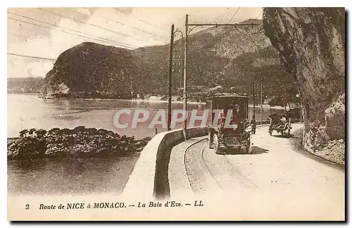 Cartes postales Route de Nice a Monaco La Baie d'Eze Automobile