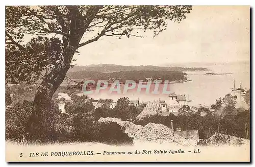 Cartes postales Ile de Porquerolles Panorama vu du Fort Sainte Agathe
