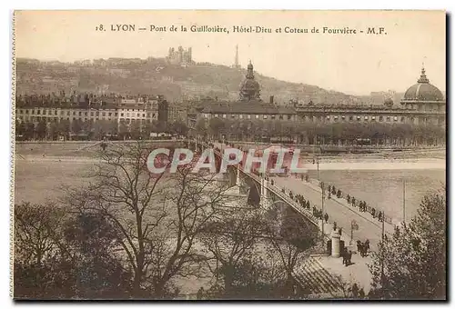 Cartes postales Lyon Pont de la Guillotiere Hotel Dieu et Coteau de Fourviere