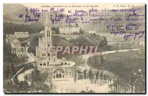 Cartes postales Lourdes Ensemble de la Basilique et du Rosaire