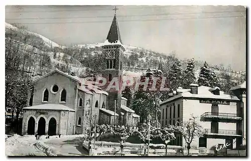 Cartes postales moderne Aix les Thermes La perle des Pyrenees l'Eglise Saint Vincent sous la neige La paix
