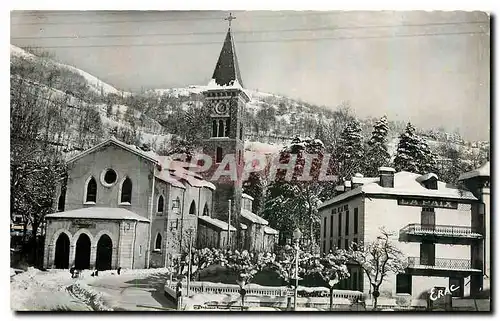 Moderne Karte Aix les Thermes La perle des Pyrenees l'Eglise Saint Vincent sous la neige La paix