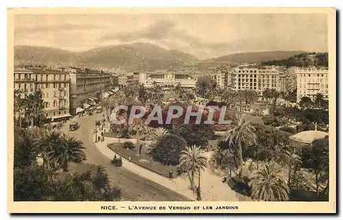 Cartes postales Nice l'Avenue de Verdun et les Jardins