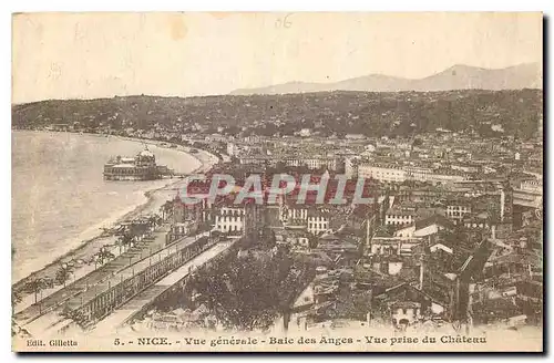 Cartes postales Nice Vue generale Baie des Anes Vue prise du Chateau