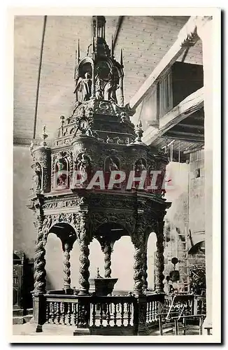 Ansichtskarte AK Guimiliau Finistere Interieur de l'Eglise Le baptistere