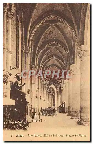 Cartes postales Lisieux Interieur de l'Eglise St Pierre Statue St Pierre
