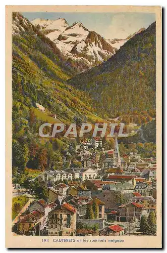 Cartes postales Cauterets et les sommets neigeux