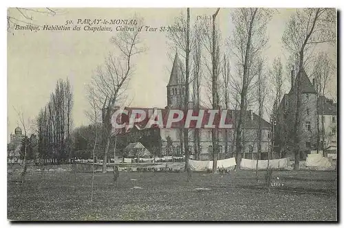 Ansichtskarte AK Paray le Monial Basilique Habitation des Chapelains Cloitres et Tour St Nicolas