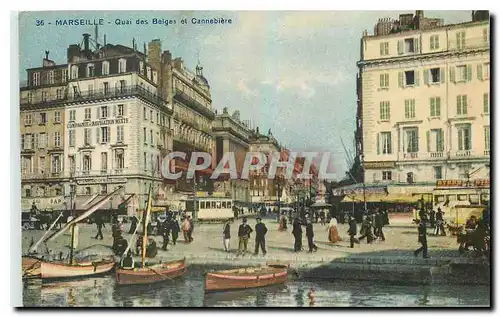 Cartes postales Marseille Quai des Belges et Cannebiere