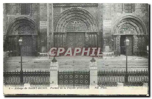 Cartes postales Abbaye de Saint Denis Portail de la Facade principale