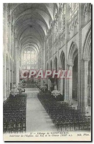 Ansichtskarte AK Abbaye de Saint Denis Interieur de l'Eglise La Nef et le Choeur