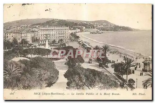 Cartes postales Nice Alpes Maritimes Le Jardin Public et le Mont Boron