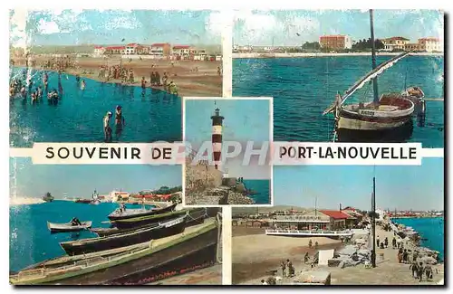 Moderne Karte Souvenir de Port la Nouvelle