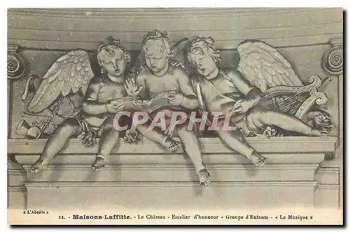 Cartes postales Maisons Laffitte le Chateau Escalier d'honneur Groupe d'Enfants La Musique