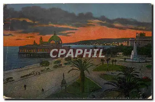 Cartes postales Nice Le Palais de la Jetee Promenade Coucher de Soleil